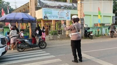 Cipkon Kamseltibcarlantas, Satlantas Polres Murung Raya Strong Point Pagi Di Area Sekolah