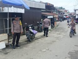 Piket Polsek kapuas tengah lakukan giat patroli Harkamtibmas di sekitar desa Pujon.