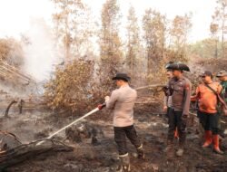 Respon Cepat Karhutla, Kapolres Barsel Padamkan Titik Api Di Masimpun Desa Kalahien