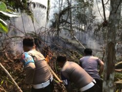 Tanggap, Polres Murung Raya Berjibaku Padamkan Api Karhutla