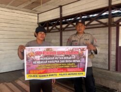 Polsek Sumber Barito Gencarkan Sosialisasi Larangan Karhutla Di Kel. Tumbang Kunyi