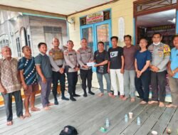 Tunjukan Kepedulian, Satgas BKO Lemdiklat Polri Beri Bantuan Donasi Untuk Alat Pencegahan Karhutla Ke Warga Desa Juking Pajang