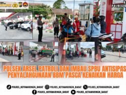 Polsek Arsel Patroli Dan Imbau SPBU Antisipasi Penyalahgunaan BBM Pasca Kenaikan Harga