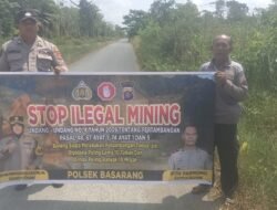 Polsek Basarang Sosialisi Larangan Ilegal Mining Di Wilayah Hukumnya
