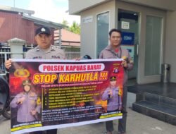 Cegah Kebakaran Hutan dan Lahan, Polsek Kapuas Barat Gencarkan Imbauan Karhutla di Kelurahan Mandomai