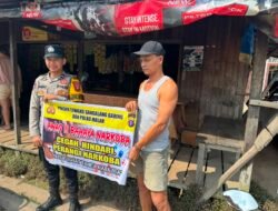 Melalui Media Spanduk, Polsek Tewang Sangalang Garing dan Pulau Malan Imbau Warga Tidak Terjerumus  Penyalahgunaan Narkoba.