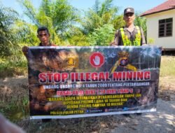 PERSONEL POLSEK PULAU PETAK LAKSANAKAN SOSIALISASI ILEGAL MINING KE MASYARAKAT GUNA PENCEGAHAN TAMBANG LIAR DI WILAYAH KECAMATAN PULAU PETAK