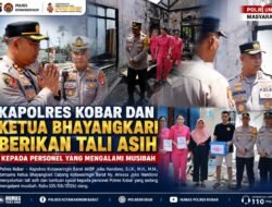 Kapolres Kobar dan Ketua Bhayangkari Berikan Tali Asih Kepada Personel yang Mengalami Musibah