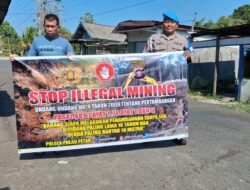 PERSONEL POLSEK PULAU PETAK LAKSANAKAN SOSIALISASI ILEGAL MINING KE MASYARAKAT GUNA PENCEGAHAN TAMBANG LIAR DI WILAYAH KECAMATAN PULAU PETAK