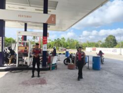 Cegah Gangguan pada Pelayanan BBM, Sat Samapta Polres Sukamara Patroli Pagi di SPBU