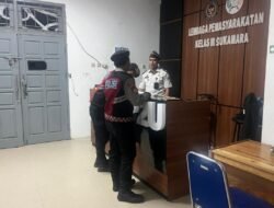 Tingkatkan Kesiapsiagaan, Sat Samapta Polres Sukamara Pantau Lapas Kelas III pada Malam Hari