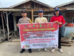 Personel Polsek Jenamas Sosialisasikan Perpres Nomor 87 Tahun 2016 Dengan Warga Masyarakat