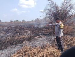 Tindaklanjuti Hotspot Sipongi, Polsek Sukamara Ground Check Kebakaran Lahan di Dusun Pangkalan Sengat