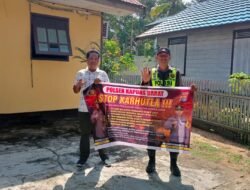 Cegah Dampak Dari Kebakaran Hutan, Personel Polsek Kapuas Barat Aktif Sosialisasi Stop Karhutla