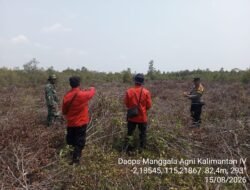*Cegah Karhutla, BHabinkamtibmas Polsek Benua Lima dan Tim Terpadu Pantau Lahan Warga yang Rawan Kebakaran*