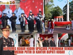 Kapolres Kobar Hadiri Upacara Penurunan Bendera Merah Putih di Kantor Bupati Kobar