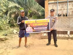 POLSEK MARIKIT SOSIALISASIKAN LARANGAN KARHUTLA DAN SANKSI HUKUM KEPADA WARGA DESA TUMBANG HIRAN