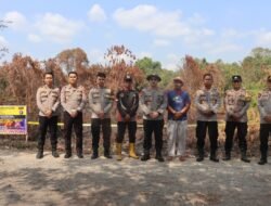 Polres Sukamara Pasang Garis Polisi di Lahan Terbakar Mendawai, Pengawasan dan Pendataan Diperkuat