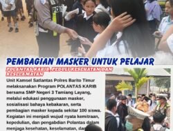 *Polantas KARIB Hadir di Sekolah, Satlantas Bartim Bagikan Masker Gratis dan Edukasi Tertib Berlalu Lintas kepada Siswa*