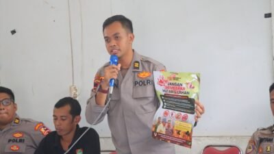 **Cegah Karhutla Sejak Dini, Mahasiswa STIK Lemdiklat Polri Edukasi Warga Dusun Timur tentang Bahaya dan Sanksi Pembakaran Lahan**