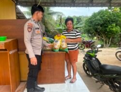 Polsek Kahut Gelar Gerakan Pangan Murah di Tumbang Miri, 125 Kg Beras SPHP Habis Terjual