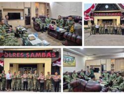 Tim Pasis Sesko TNI Silaturahmi ke Kapolres Sambas