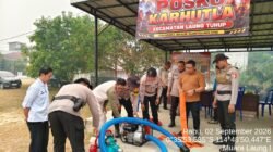 Tim Satgas Karhutla Lemdiklat Polri Bersama Satbinmas Polres Mura Cek Posko Karhutla Kecamatan Laung Tuhup