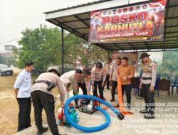 Tim Satgas Karhutla Lemdiklat Polri Bersama Satbinmas Polres Mura Cek Posko Karhutla Kecamatan Laung Tuhup