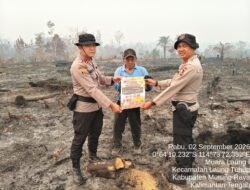 Sosialisasi Larangan Karhutla, Satgas Edukasi Lemdiklat Polri Ajak Warga Muara Laung Jangan Membakar Lahan