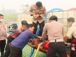 Plh Kapolres Murung Raya Cek Mobil Patroli Karhutla, Pastikan Personel Gerak Cepat Padamkan Api Kebakaran Hutan dan Lahan