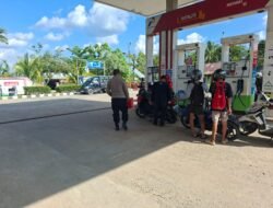 Polsek Basarang Sambang di Lokasi Objek Vital SPBU Di Kec. Basarang