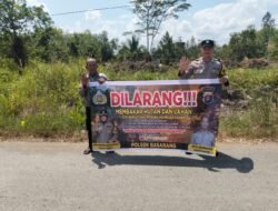 Cegah Terjadinya Karhutla, Anggota Polsek Basarang Lakukan Sosialisasi Secara Rutin