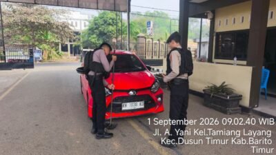*Perketat Keamanan Mako, Dengan Mirror Detection Satsamapta Polres Bartim Sterilisasi Kendaraan Roda Empat*