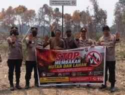 Turun Ke Desa Runtu, STIK Dan Polres Kobar Sosialisasi Cegah Karhutla Sekaligus Cek Lokasi
