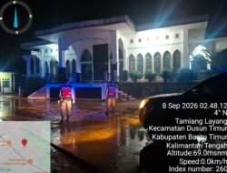 *Pastikan Rumah Ibadah Aman, Satsamapta Polres Bartim Patroli Dini Hari di Masjid At-Taqwa*