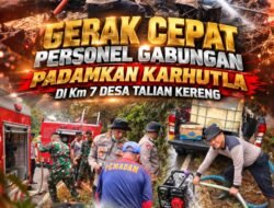 Gerak Cepat Personel Gabungan Padamkan Karhutla di Km 7 Desa Talian Kereng