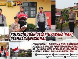 Polres Kobar Gelar Upacara Hari Olahraga Nasional  ‎