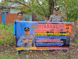 DALAM UPAYA PENCEGAHAN KEBAKARAN HUTAN DAN LAHAN, PERSONEL POLSEK PULAU PETAK SOSIALISASIKAN SANKSI PIDANA PELAKU KARHUTLA KE MASYARAKAT KECAMATAN PULAU PETAK