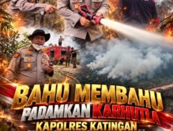 Bahu Membahu Padamkan Karhutla, Kapolres Katingan Pimpin Langsung Penanganan