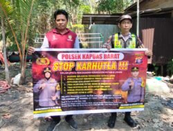 Buka Lahan Tanpa Bakar, Polsek Kapuas Barat Ajak Warga Anjir Kalampan Hidupkan Semangat Gotong Royong