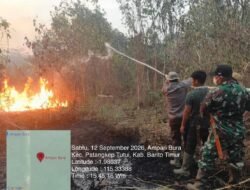 *Respons Cepat Laporan Warga, Kapolsek Patangkep Tutui Bersama Tim Gabungan Padamkan Titik Api di Desa Lalap**