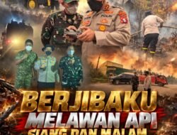 Berjibaku Melawan Api Siang dan Malam, Kapolres Katingan Turun Langsung Padamkan Karhutla