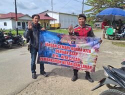 Cegah Kebakaran Hutan, Personel Polsek Kahayan Kuala Gencarkan Imbauan Larangan Pembakaran Lahan ke Warga