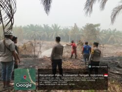 *Kolaborasi Polri dan PT KSL CAA Group Tangani Karhutla di Perbatasan Lahan Warga, Api Berhasil Dipadamkan*