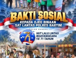 **Hari Lantas Bhayangkara ke-71, Satlantas Polres Bartim Bagikan Sembako untuk Ojek Binaan**