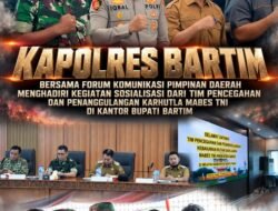 *Perkuat Sinergi Penanganan Karhutla, Kapolres Bartim Bersama Bupati dan Unsur Forkopimda Ikuti Zoom Bersama Mabes TNI AD**