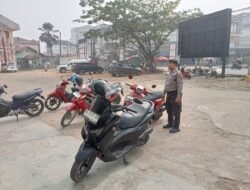*Personil Pam Obvit Laksankan Observasi Areal Bank Cegah Terjadinya Curanmor disaat Nasabah Laksanakan Transaksi Keuangan*