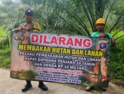 *Polsek Pematang Karau masif Edukasi Warga Bahaya Karhutala dan Sanki Karhutla*