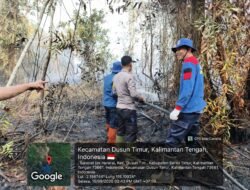 *GROUNDCHECK DI WILKUM POLRES BARITO TIMUR, BHABINKAMTIBMAS BERSAMA RELAWAN TERUS BURU API SAMPAI PADAM**
