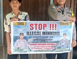 Upaya pencegahan Penambangan Emas Tanpa Ijin (PETI) di Kecamatan Katingan Hulu dan Bukit Raya, Bhabinkamtibmas sosialisasi kepada masyarakat.